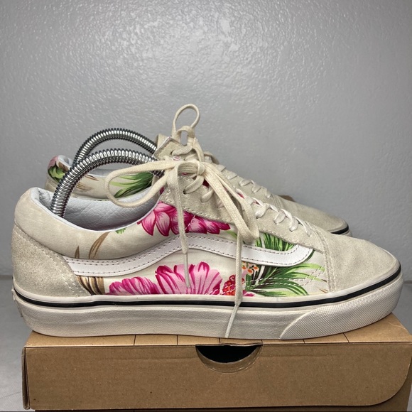 vans beige floral vans beige floral